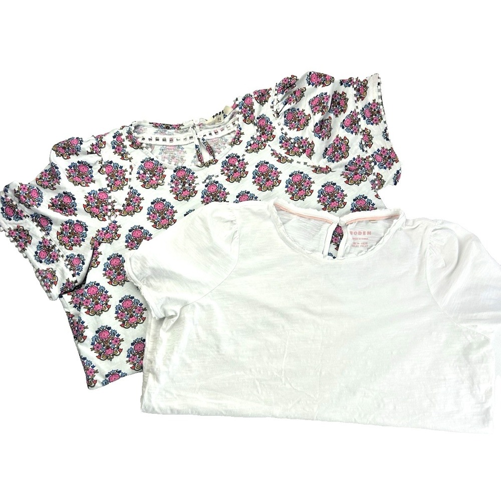 Set Of 2 Boden Whimsigoth Cottage Gently Puffed Sleeve Tee's Size 10